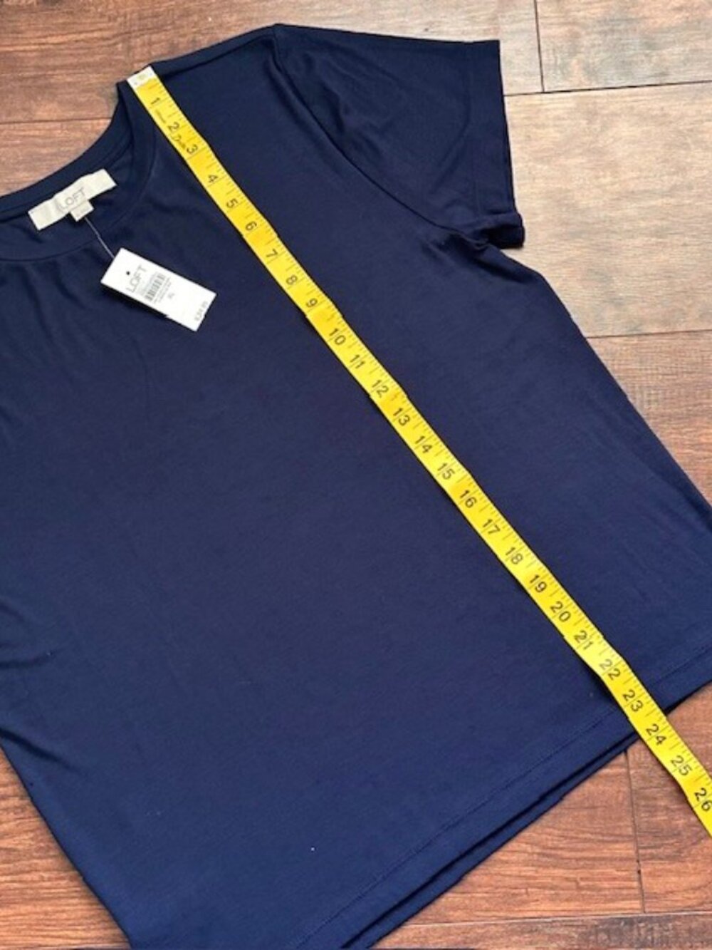 Loft NWT Navy Blue Short Sleeve Everyday Tee - Size XL - Picture 8 of 9